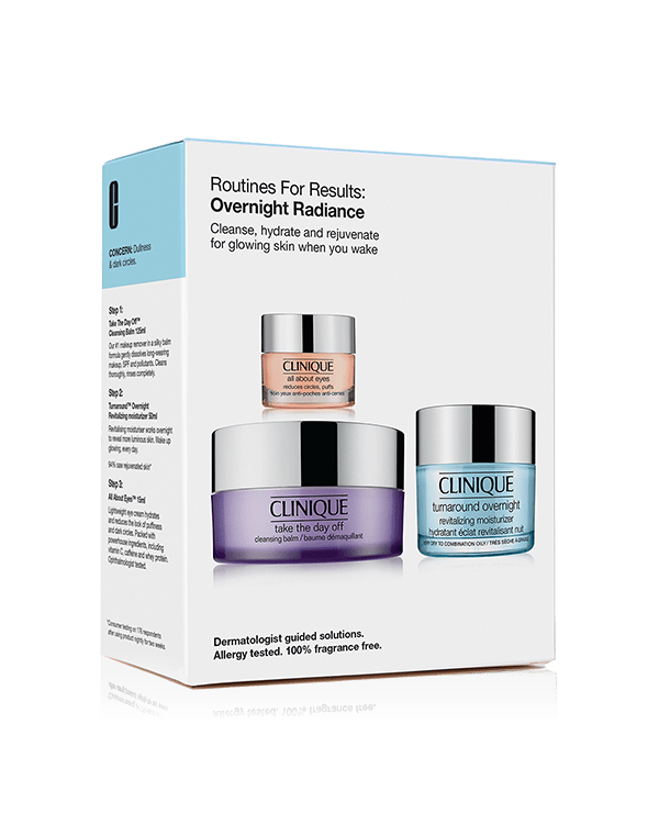 Routines For Results: Overnight Radiance Skincare Set, Dermatologist guided trio delivers radiant, glowing skin overnight. &lt;strong&gt;Worth £113, buy for £69 and save -39%.&lt;/strong&gt;