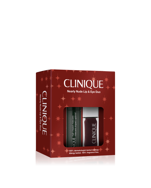Nearly Nude Lip &amp; Eye Duo, A sheer, nourishing glow for lips. A soft, buildable finish for lashes. Worth £39.